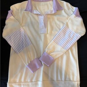 Women’s Cream and Purple Striped Shirt